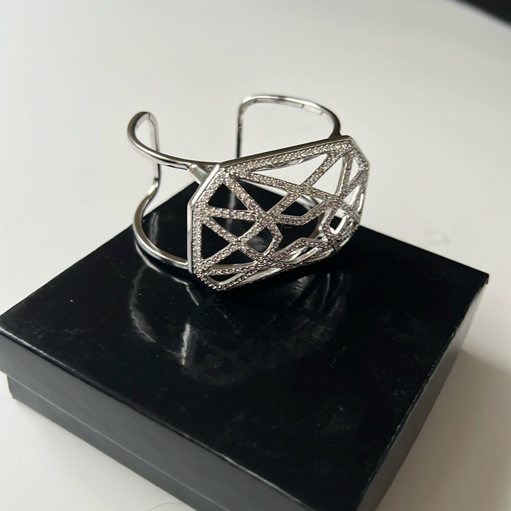 Swarovski Cuff Bracket • Silver w/ rhinestones •